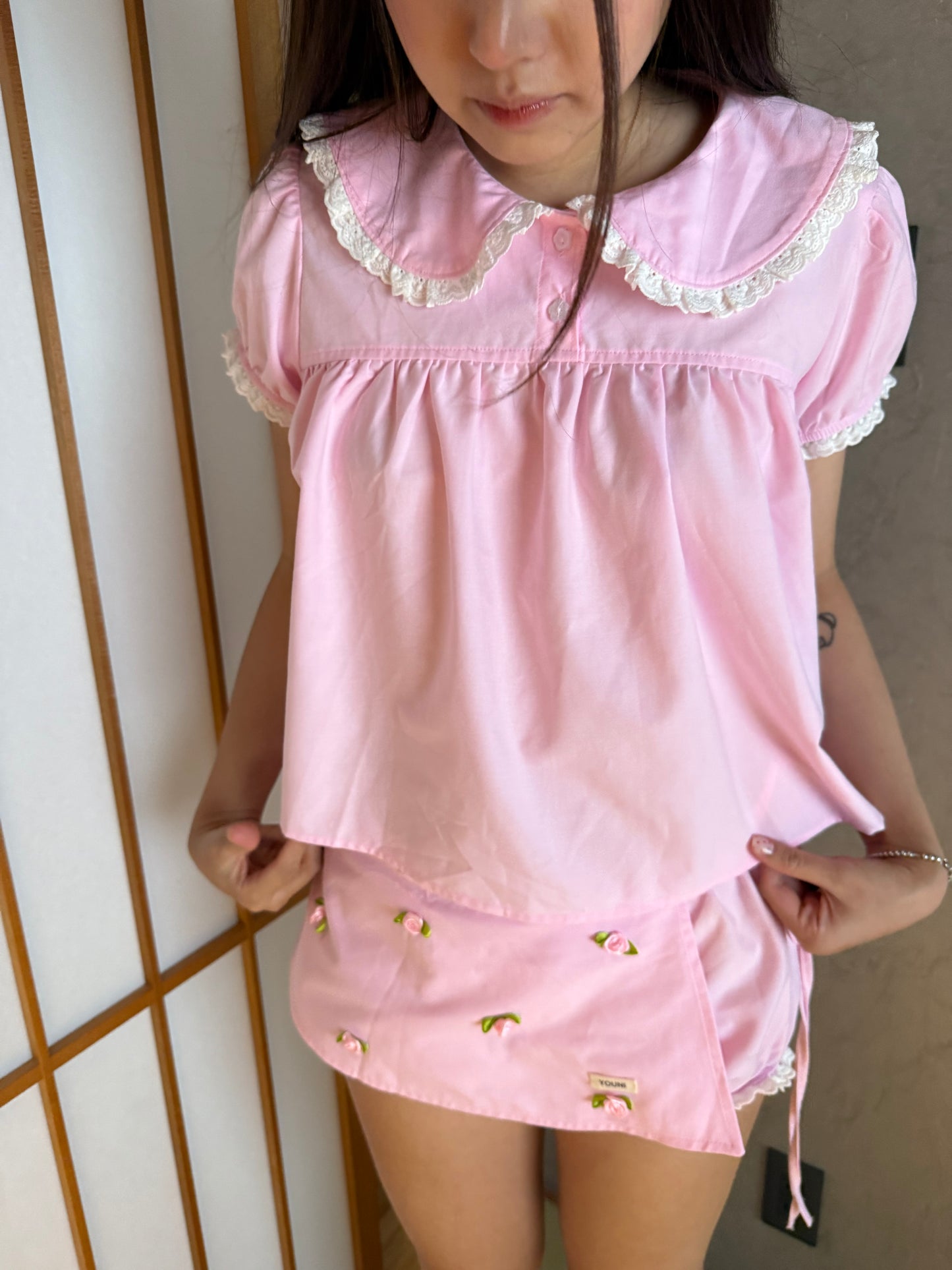 Rose Milk Wrap Skirt