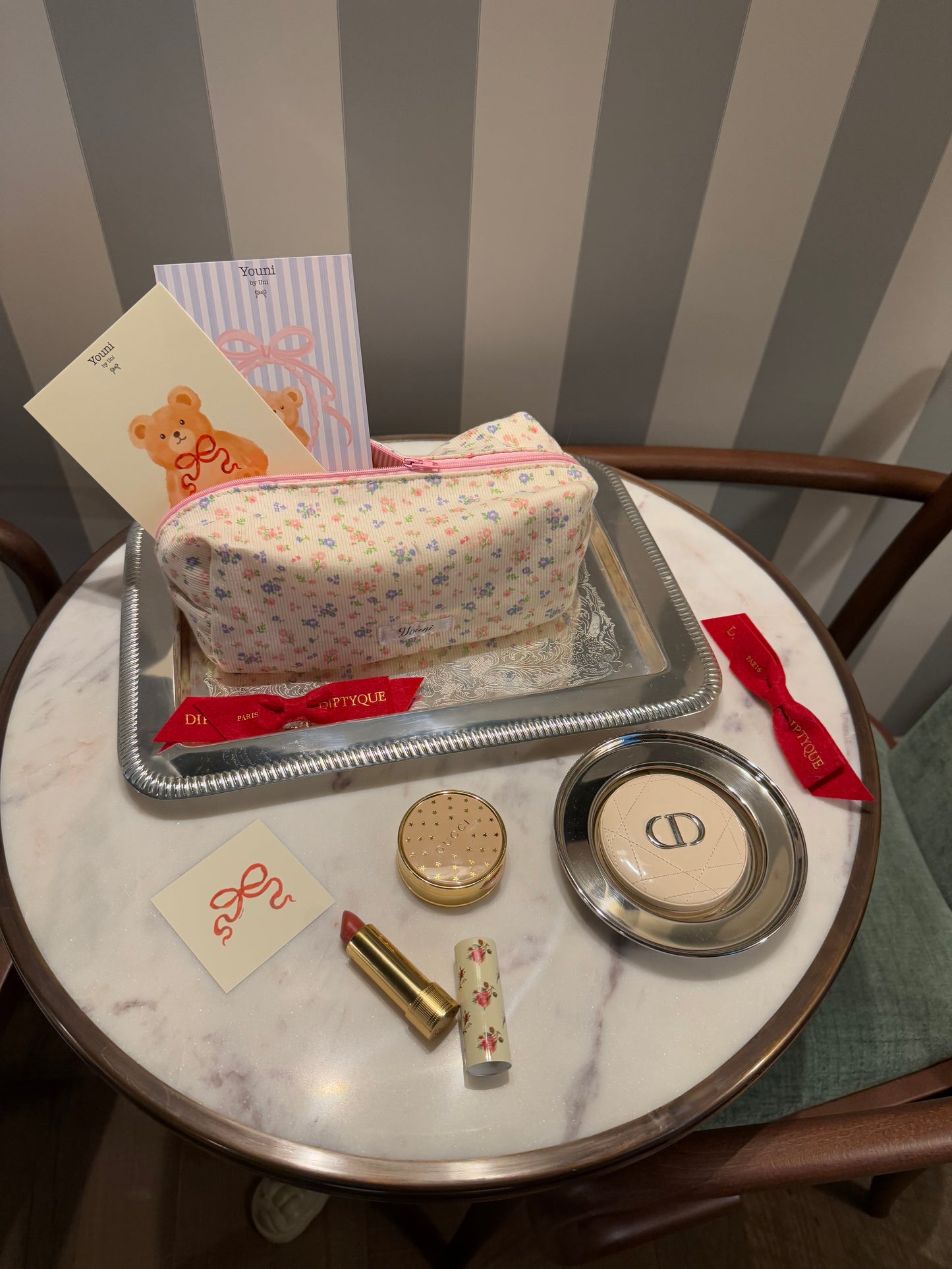 Butter floral makeup pouch 🧈