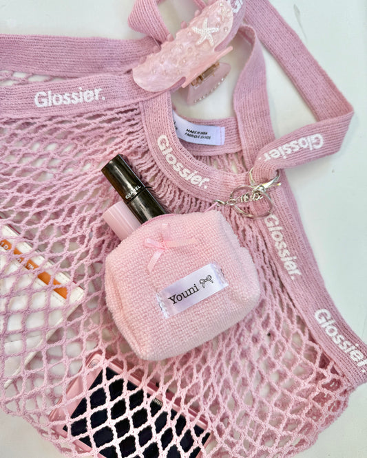Mini pink ballerina 🩰 terry keychain pouch