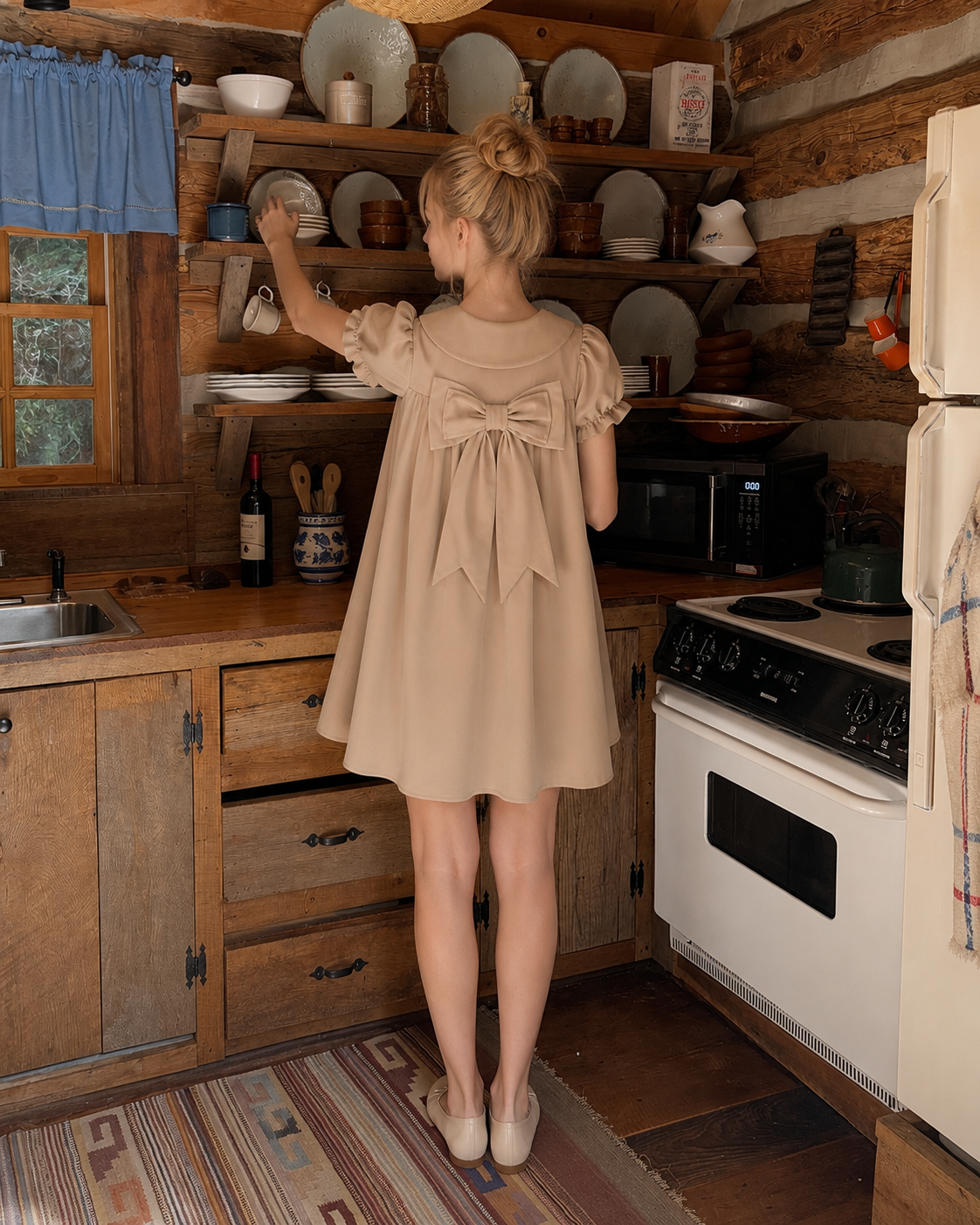 Teddy Bow Babydoll Dress