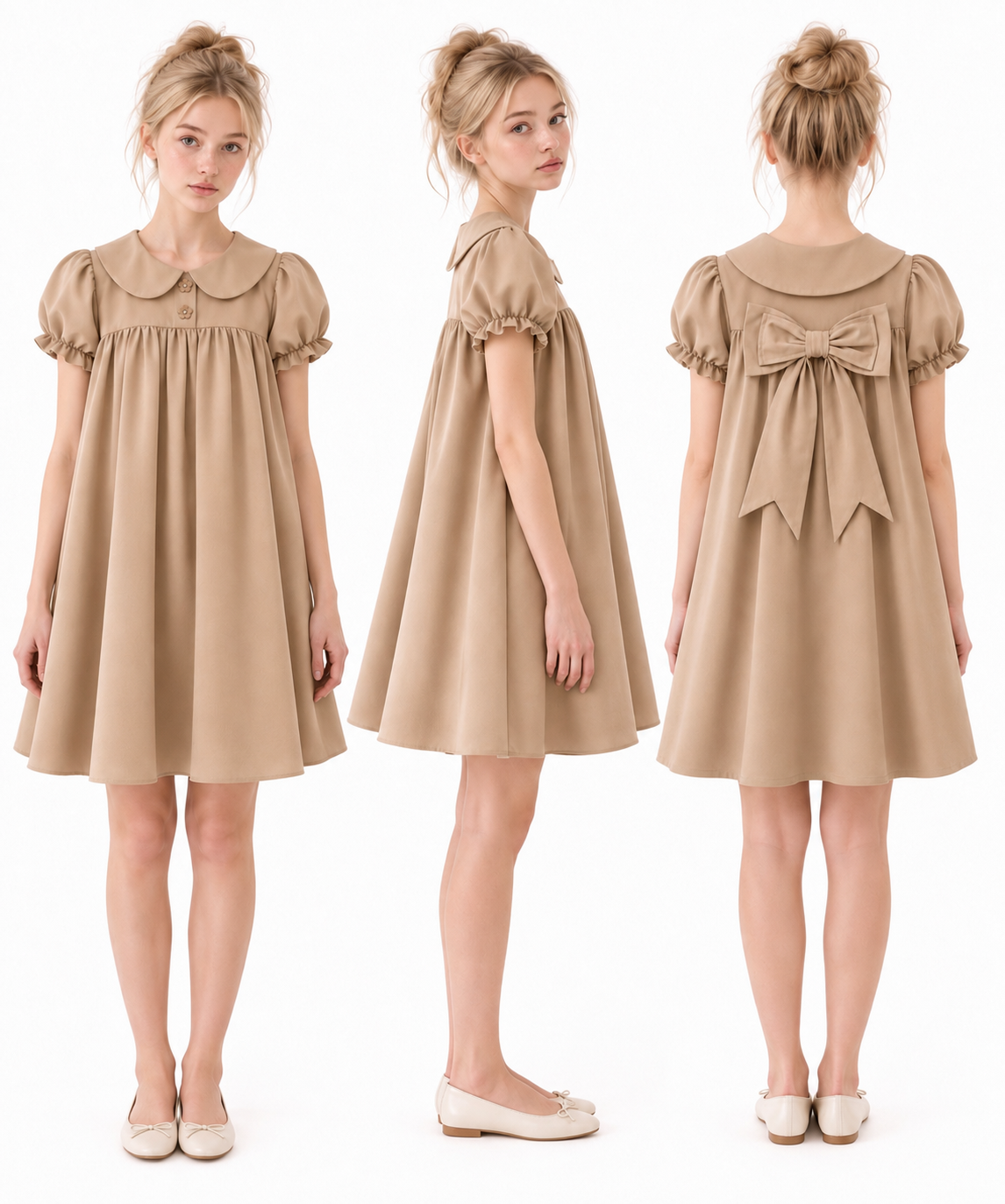 Teddy Bow Babydoll Dress
