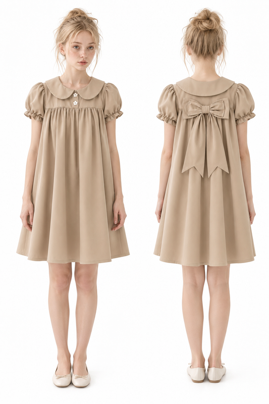 Teddy Bow Babydoll Dress
