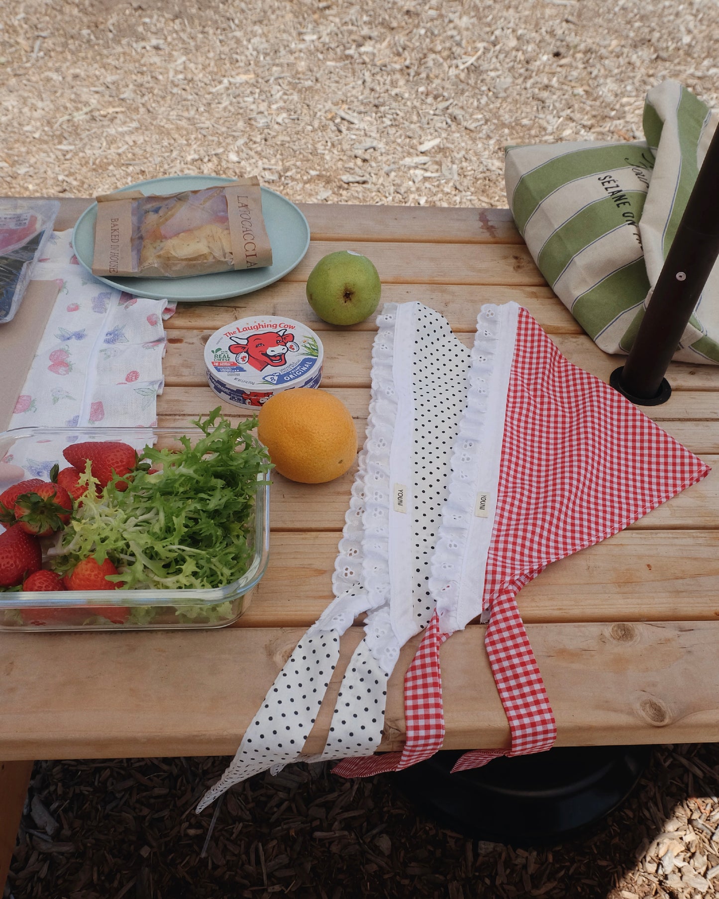 🍓Strawberry Jam Head Scarf in red gingham