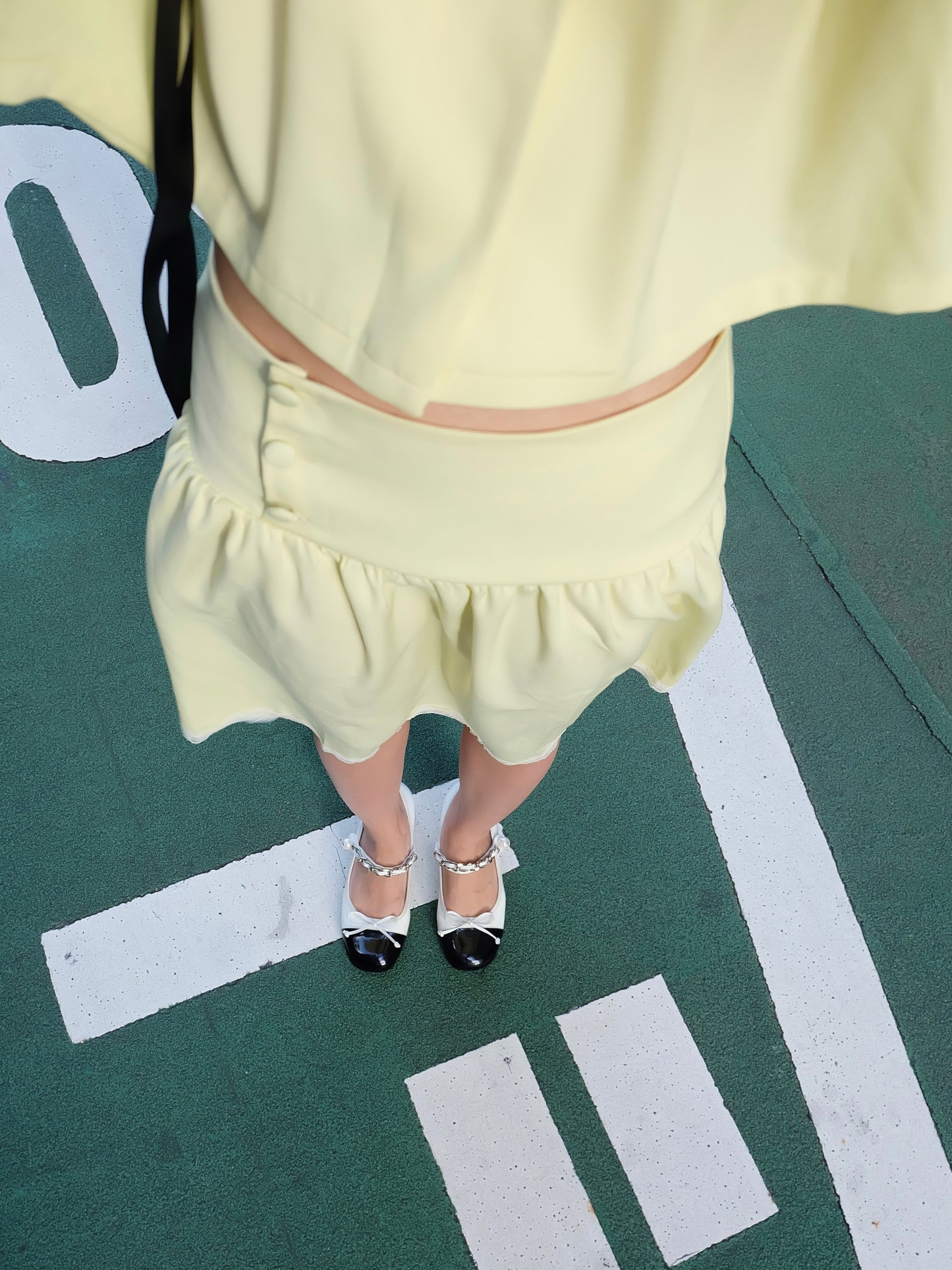 🍋 Lemon Cream Midi Skirt